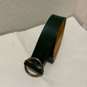 Genuine Leather Vintage Calderon Green Belt with Gold Buckle Size M